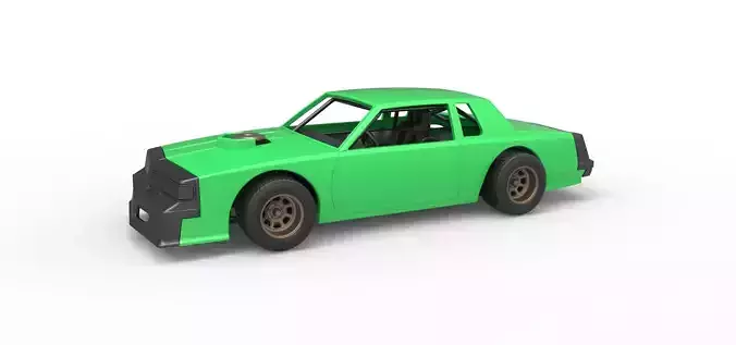 Vintage dirt late model race car Scale 1 to 25 3D print model