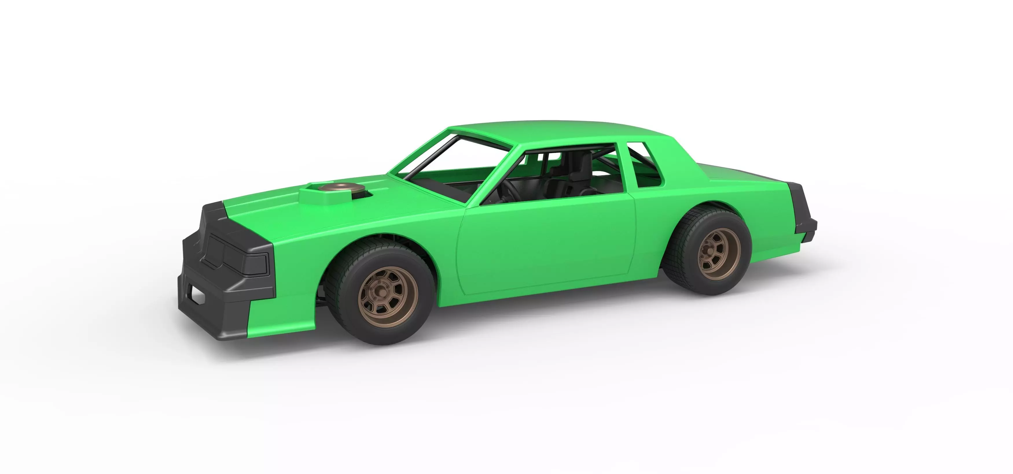 Vintage dirt late model race car Scale 1 to 25 3D print model_0