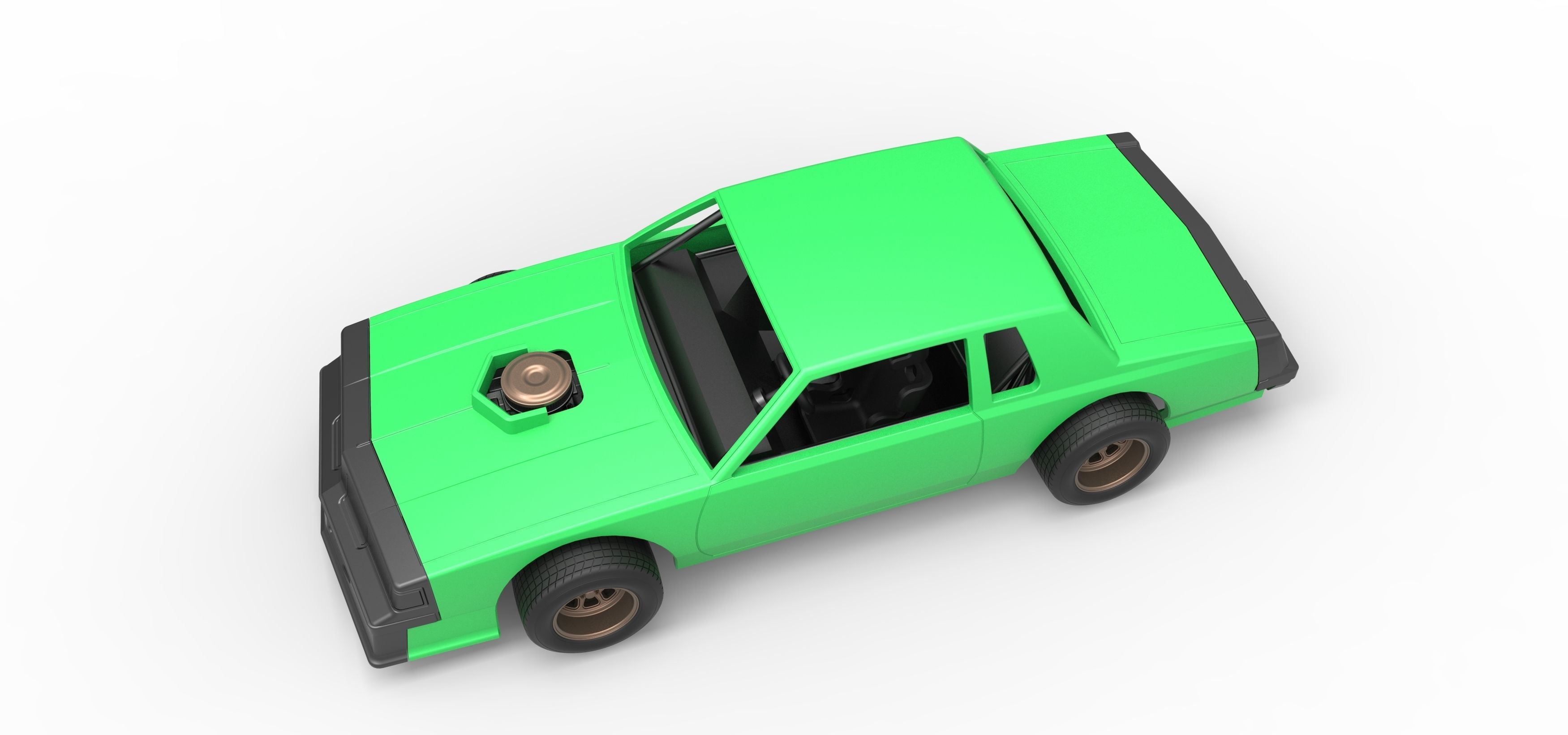 Vintage dirt late model race car Scale 1 to 25 3D print model_4