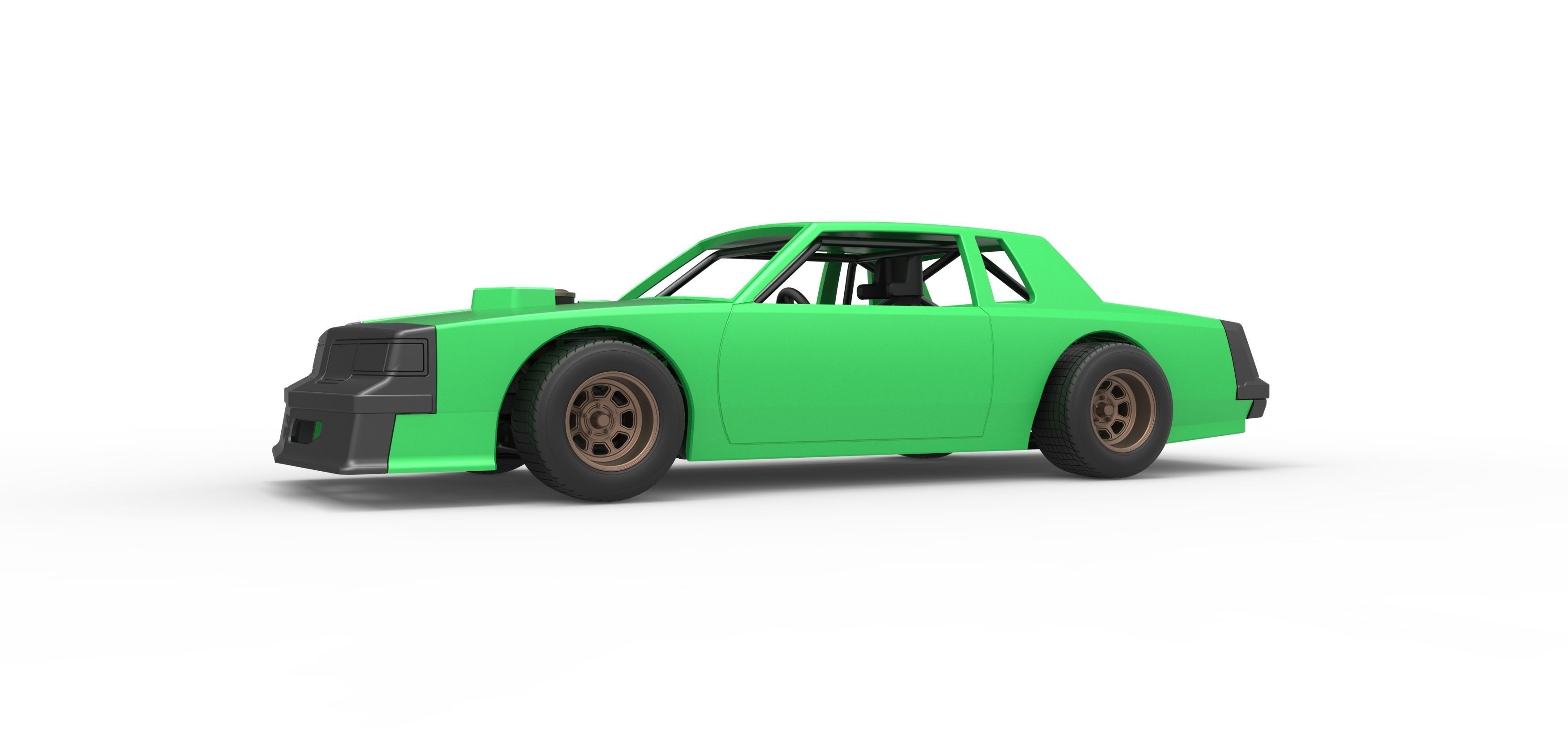 Vintage dirt late model race car Scale 1 to 25 3D print model_2