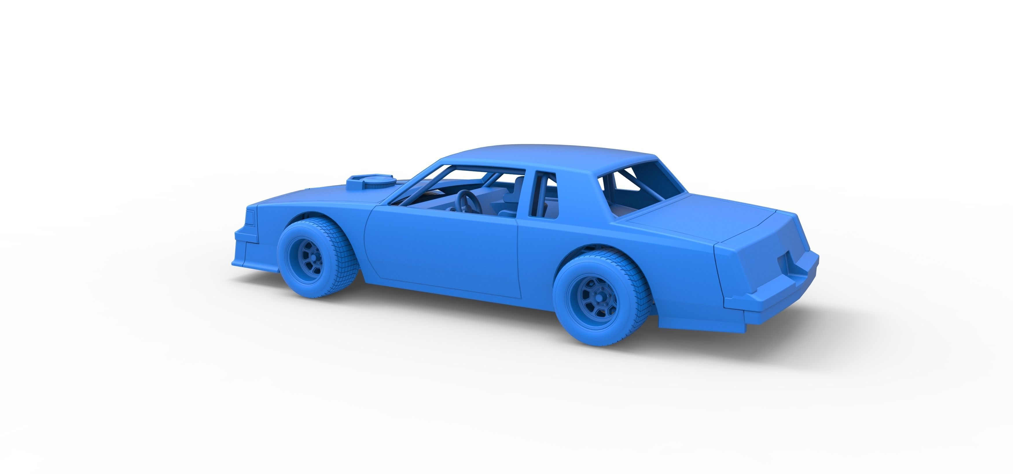 Vintage dirt late model race car Scale 1 to 25 3D print model_29