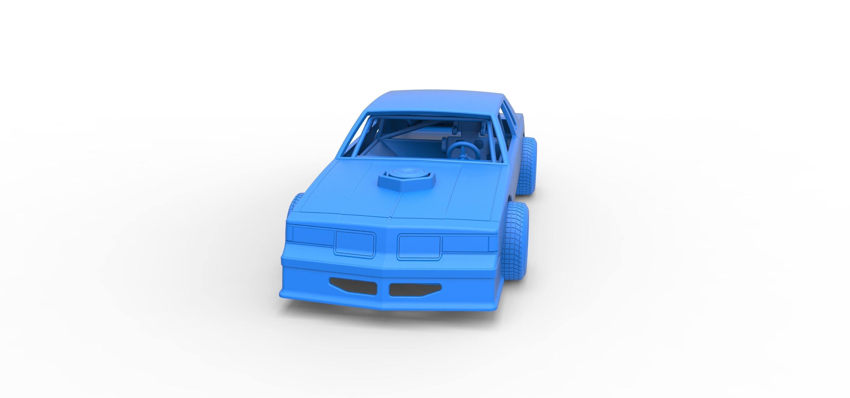 Vintage dirt late model race car Scale 1 to 25 3D print model_22
