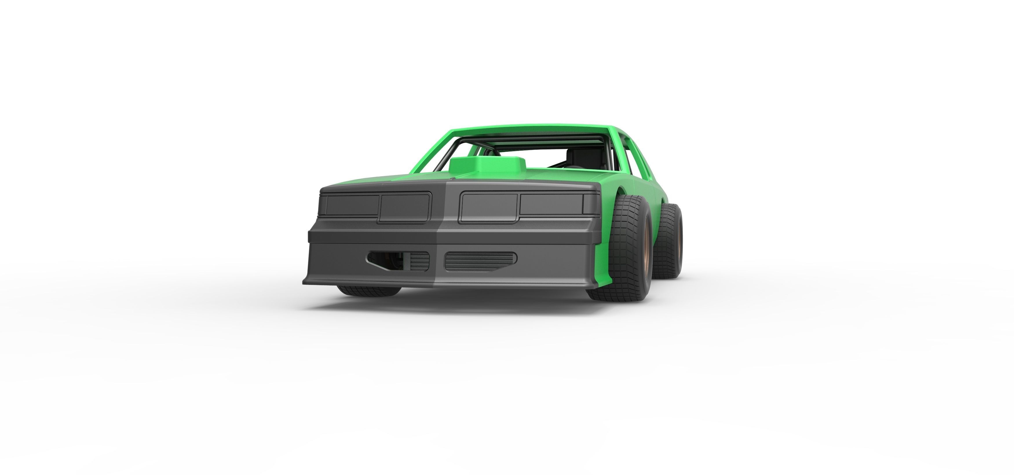 Vintage dirt late model race car Scale 1 to 25 3D print model_6