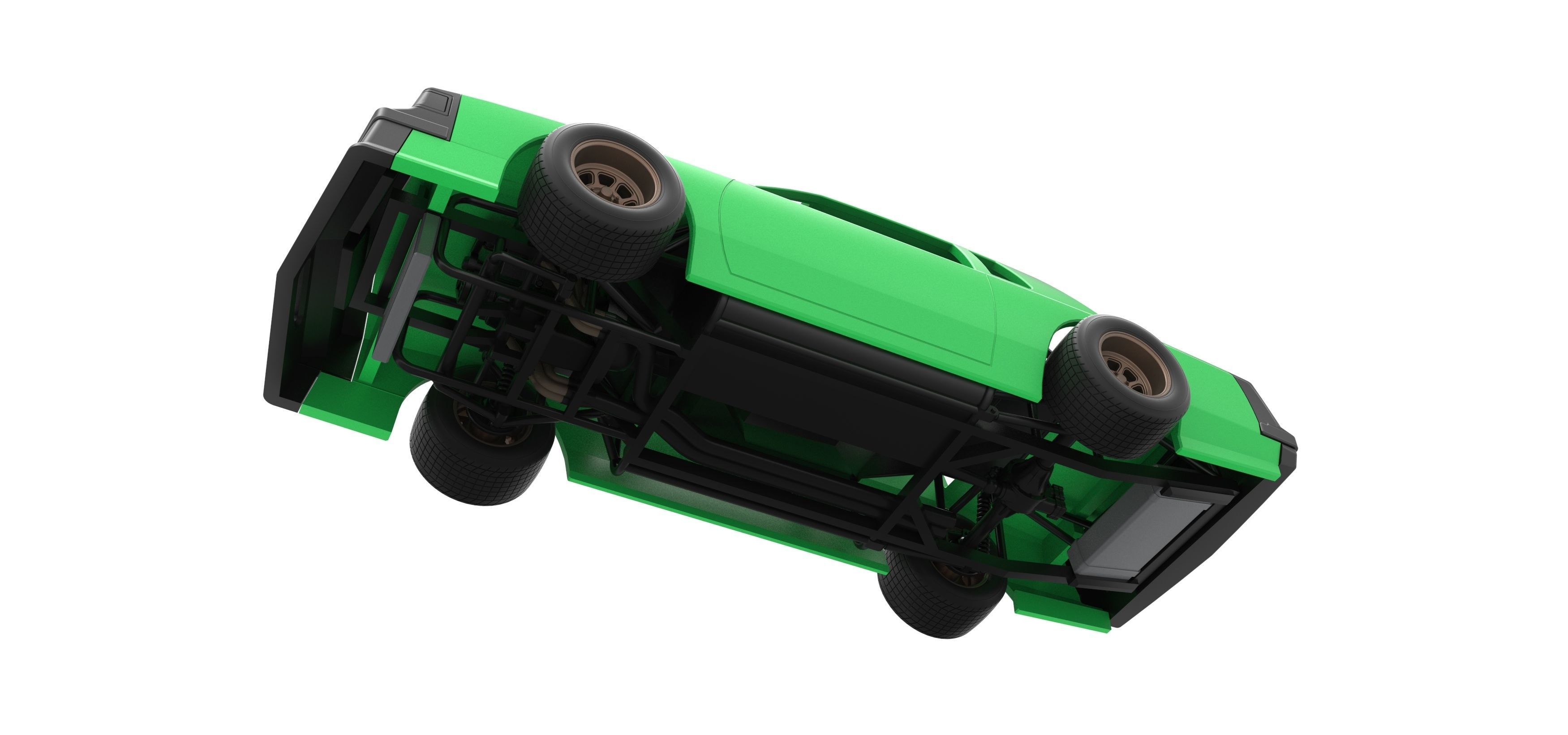 Vintage dirt late model race car Scale 1 to 25 3D print model_3