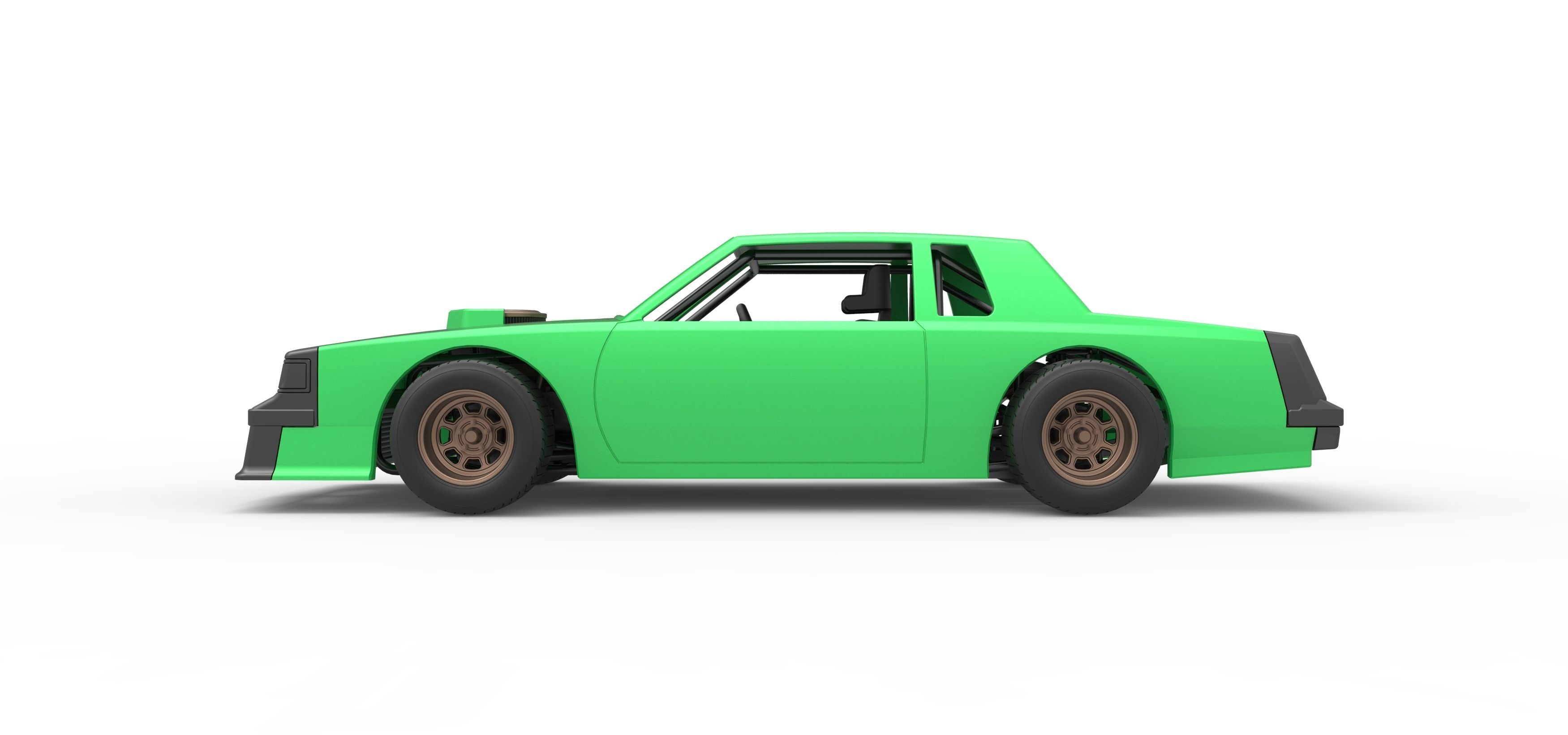 Vintage dirt late model race car Scale 1 to 25 3D print model_9