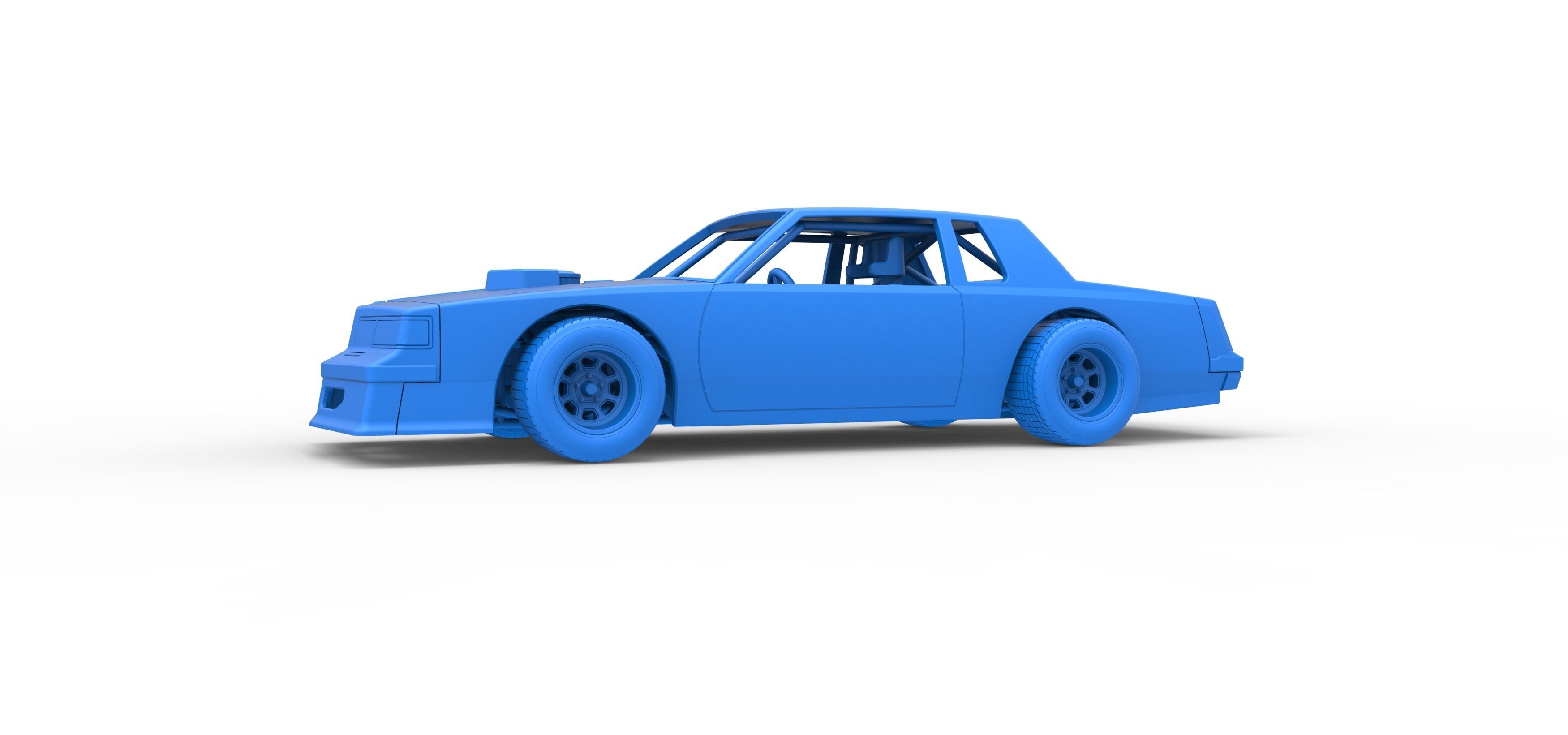Vintage dirt late model race car Scale 1 to 25 3D print model_19