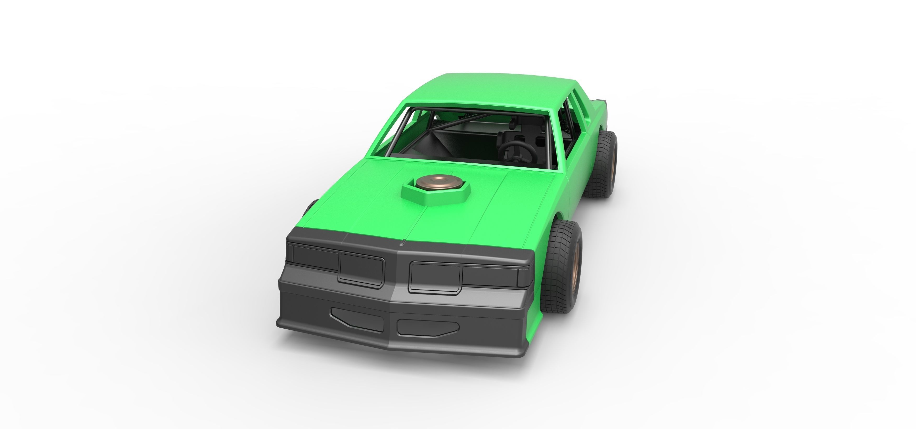 Vintage dirt late model race car Scale 1 to 25 3D print model_5
