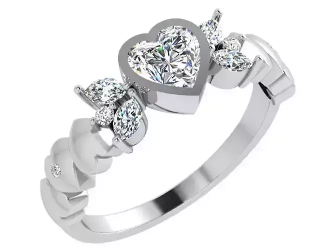 Heart Cut Diamond Woman Ring 4544