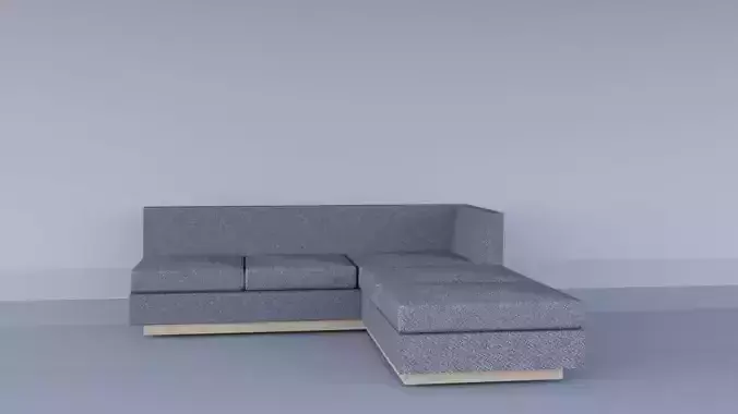 Grey L sofa for living room 