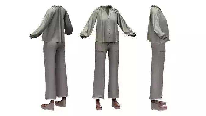 Female Casual Outfit 13 Low-poly 3D model