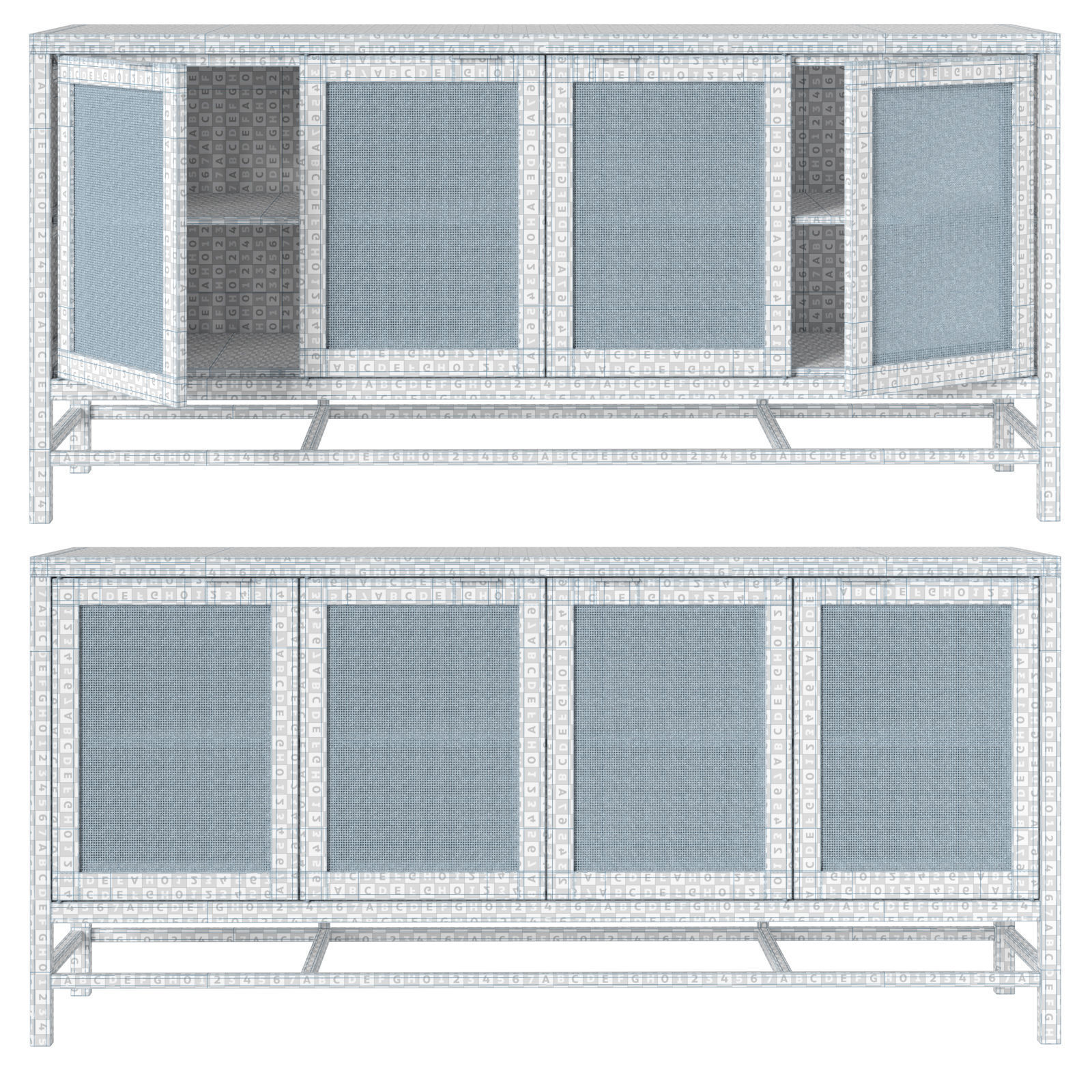 Crate and Barrel Blake 68 media console 3D model_7