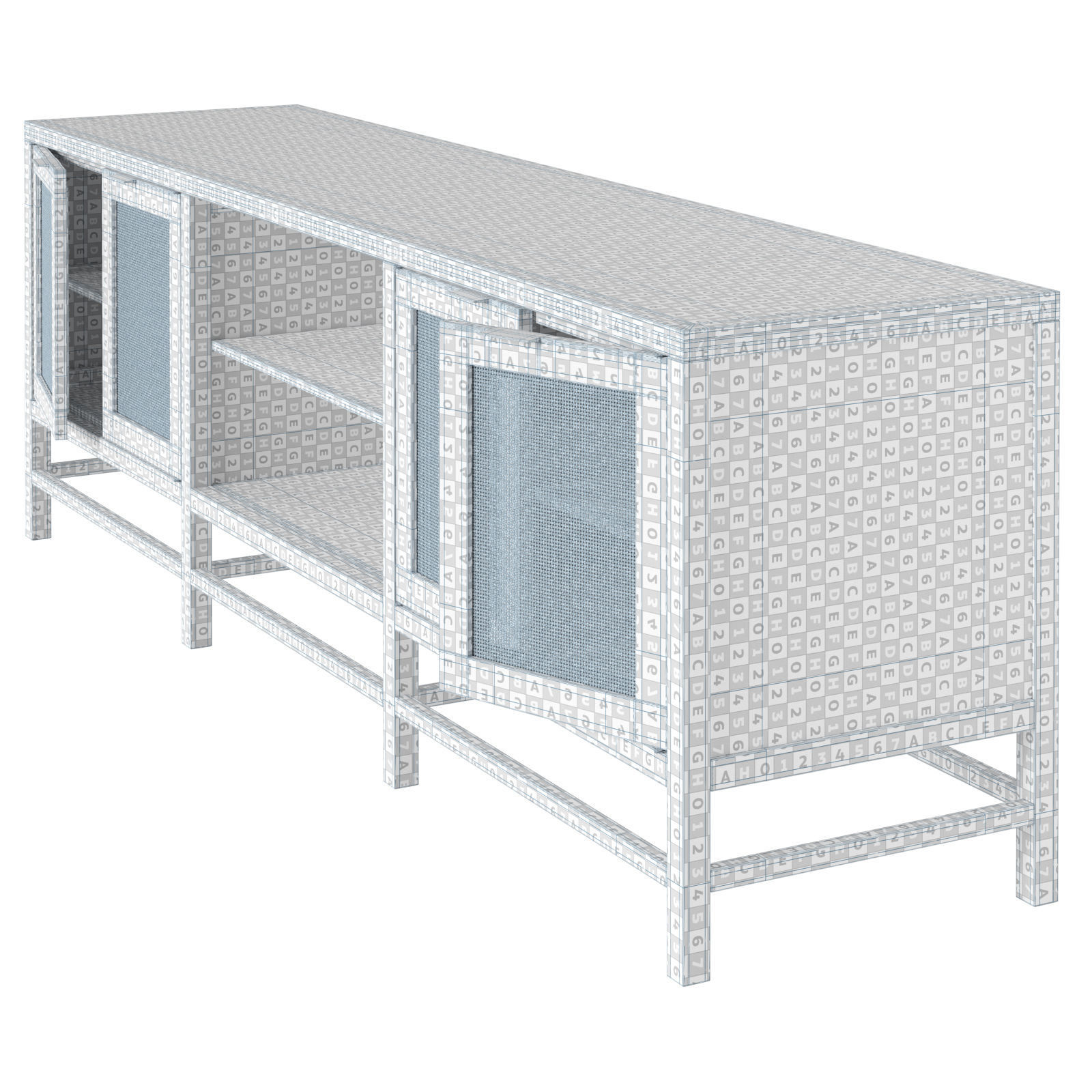 Crate and Barrel Blake 85 TV console 3D model_9