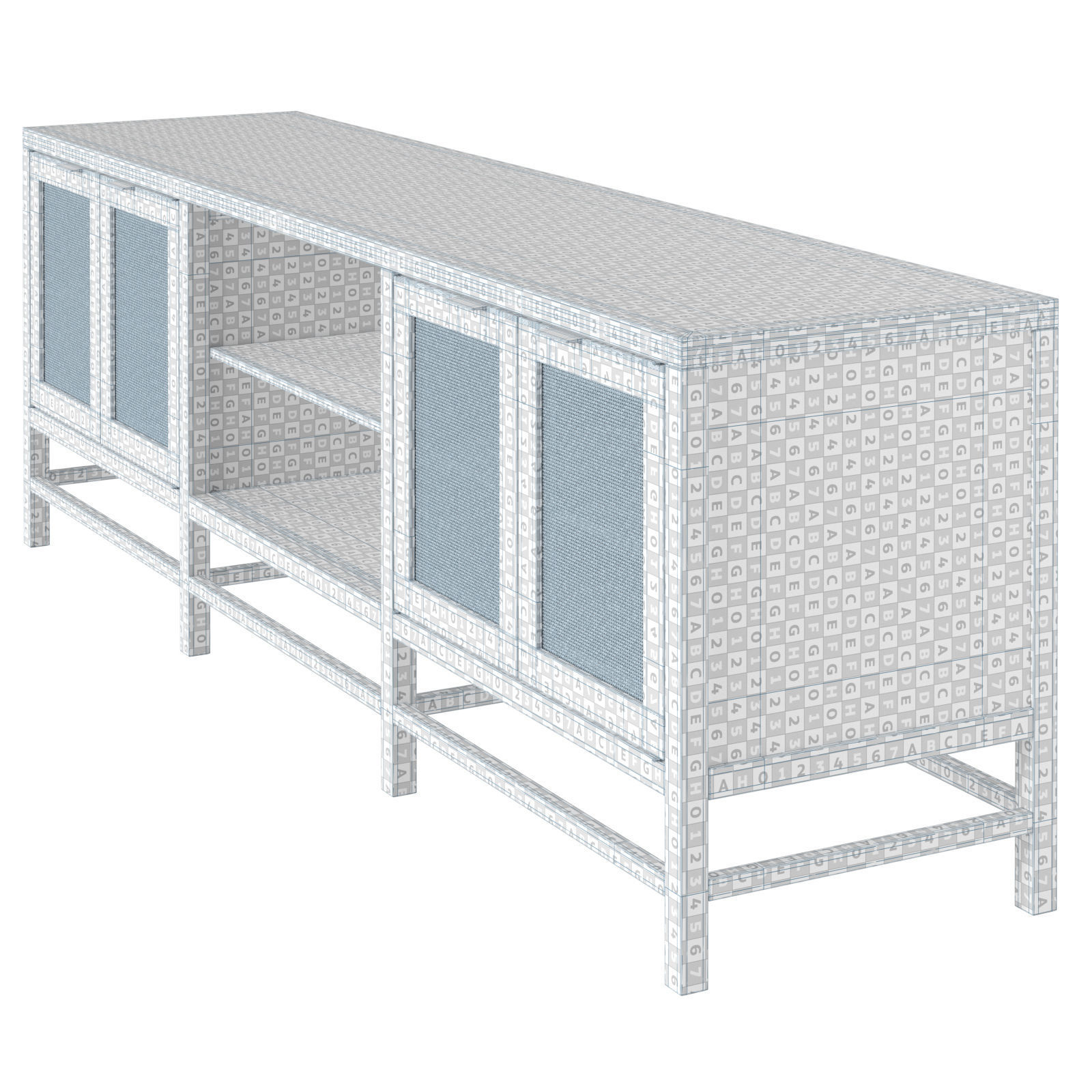 Crate and Barrel Blake 85 TV console 3D model_8