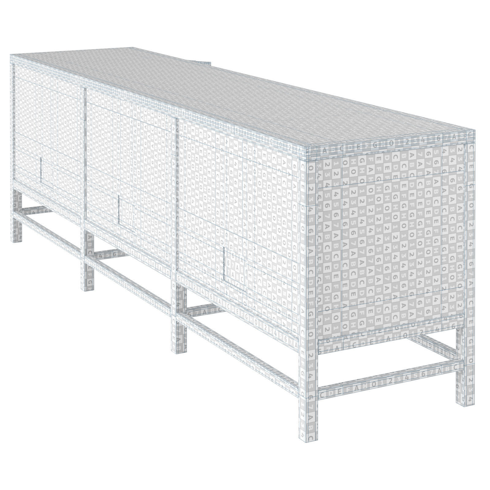 Crate and Barrel Blake 85 TV console 3D model_10