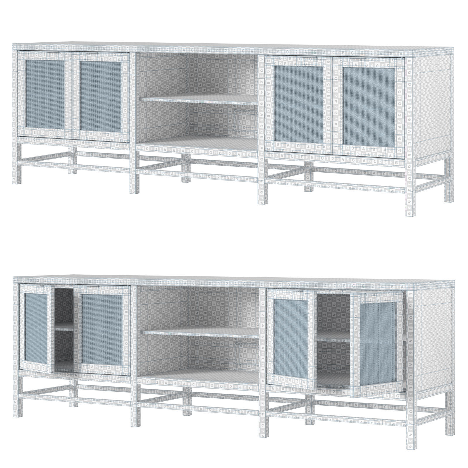 Crate and Barrel Blake 85 TV console 3D model_6