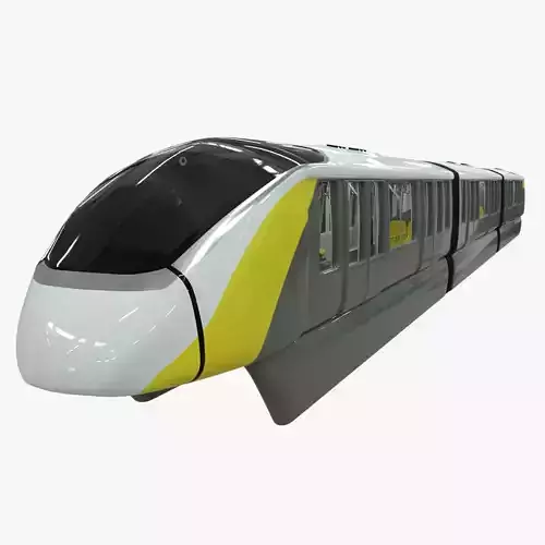 Alstom Innova monorail train Low-poly 3D model