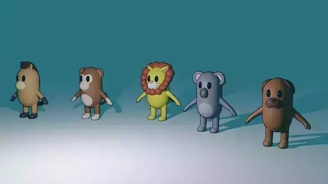 Animal Beans Low-poly 3D model
