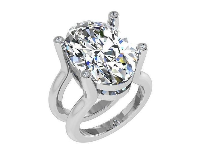 Oval Basket Setting Double Shank Ring 4557 3D print model