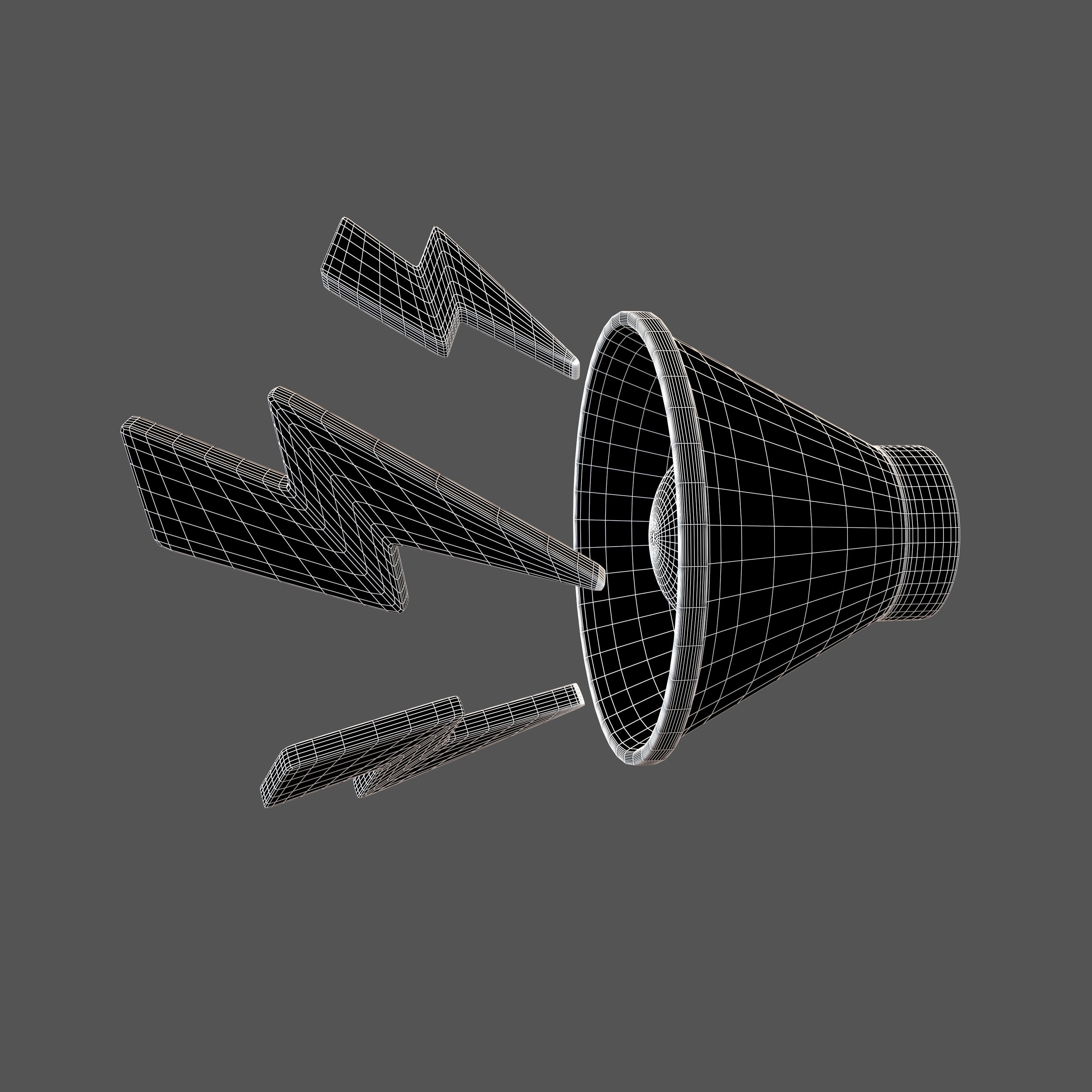 Sound Speaker with Lighting Icon v1 006 Low-poly 3D model_6