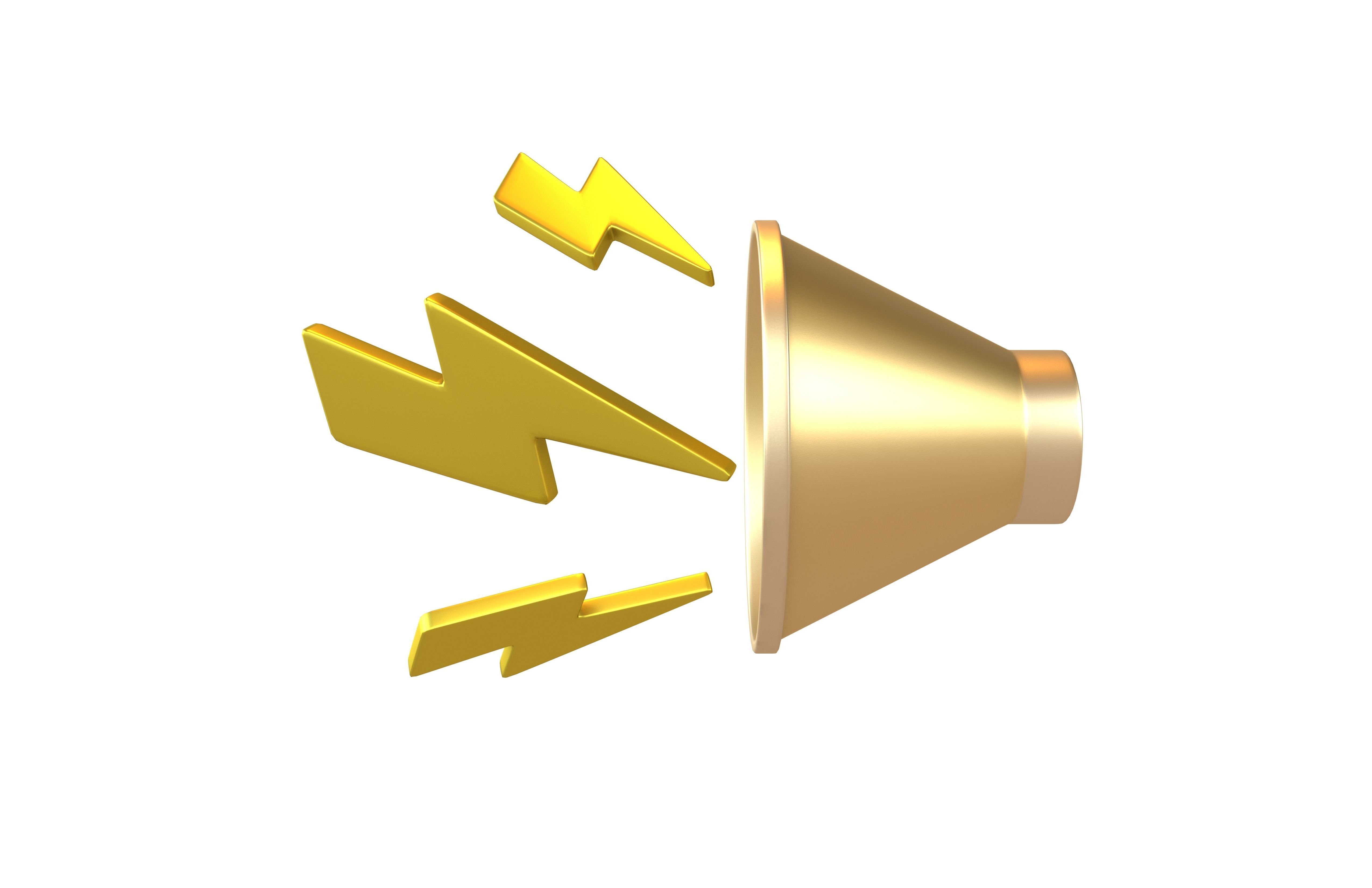 Sound Speaker with Lighting Icon v1 006 Low-poly 3D model_1