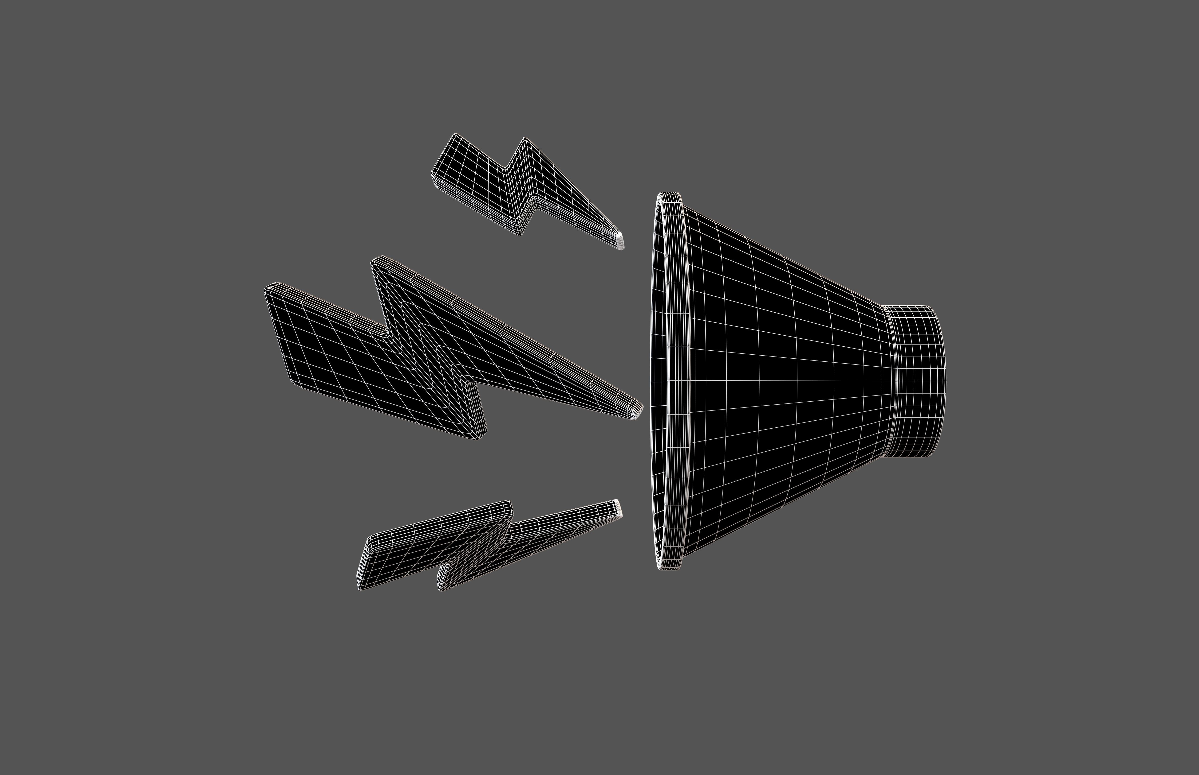 Sound Speaker with Lighting Icon v1 006 Low-poly 3D model_4