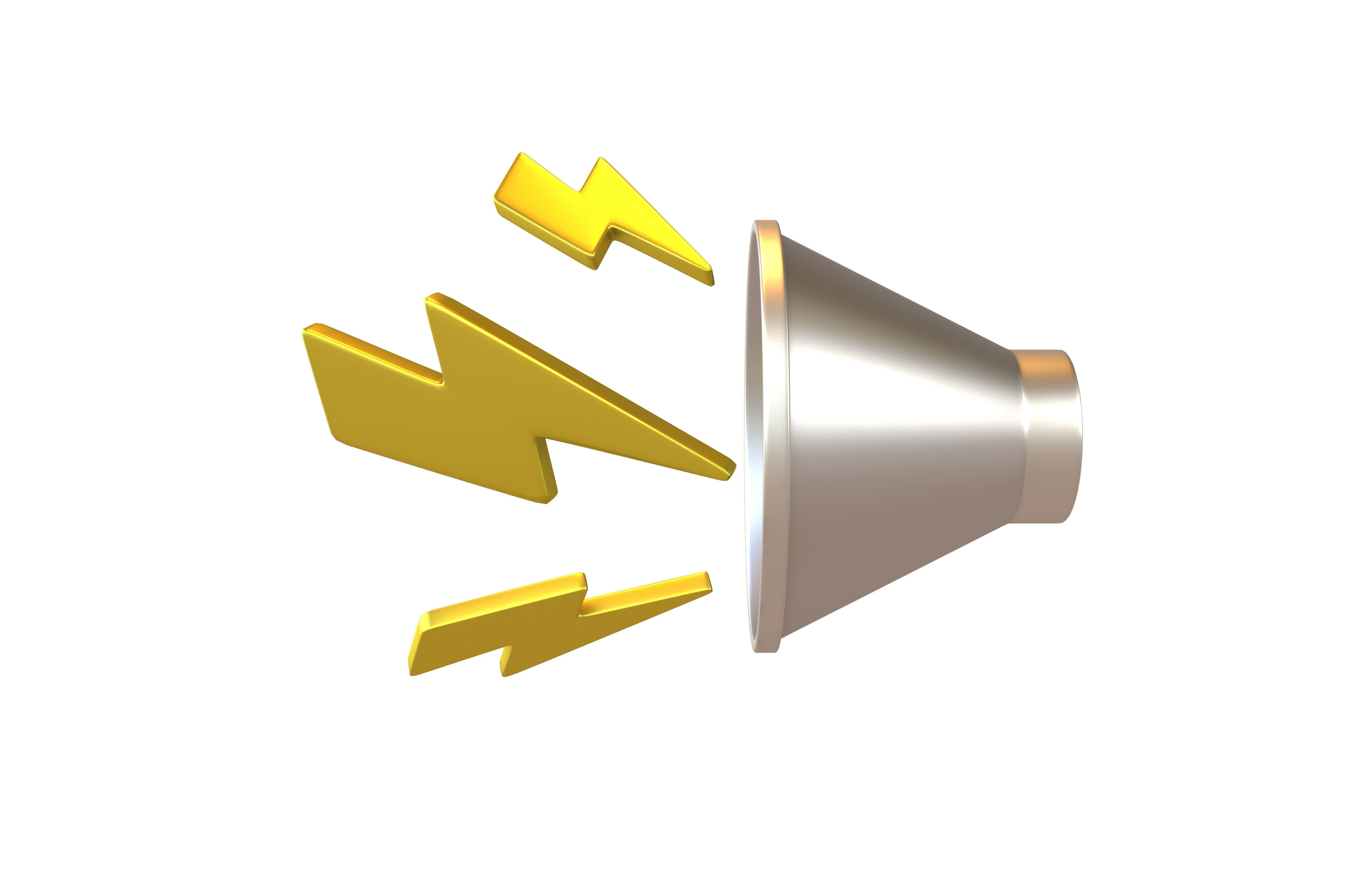 Sound Speaker with Lighting Icon v1 007 Low-poly 3D model_1