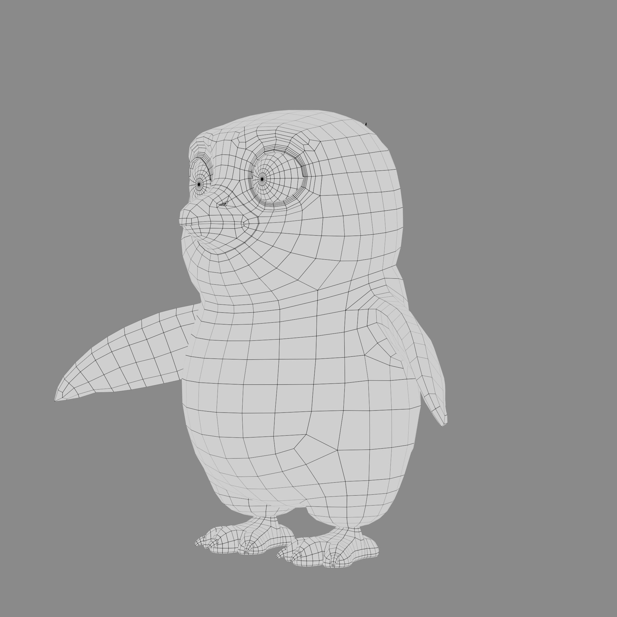 Penguin cartoon character modeling textures 3D model_7