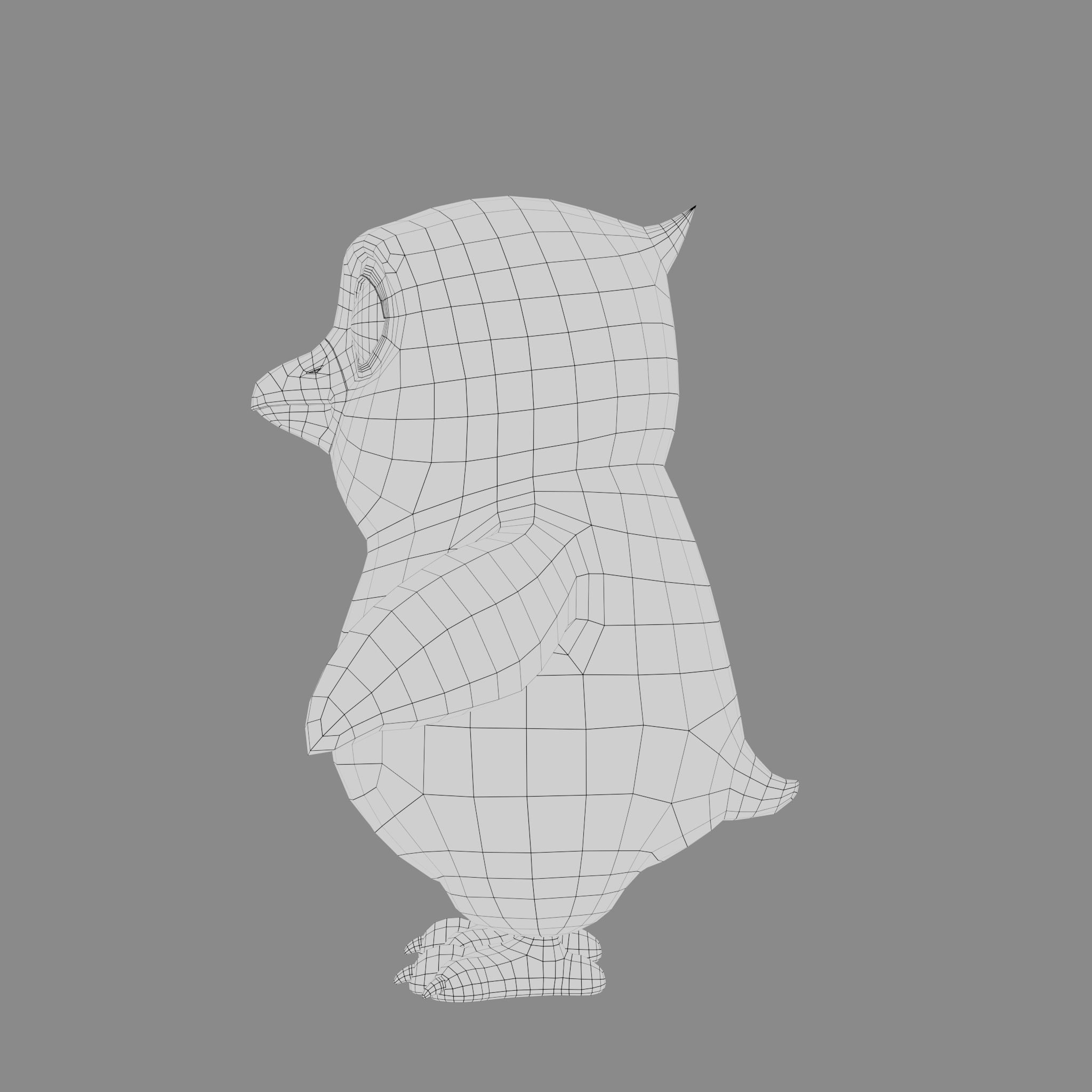 Penguin cartoon character modeling textures 3D model_8