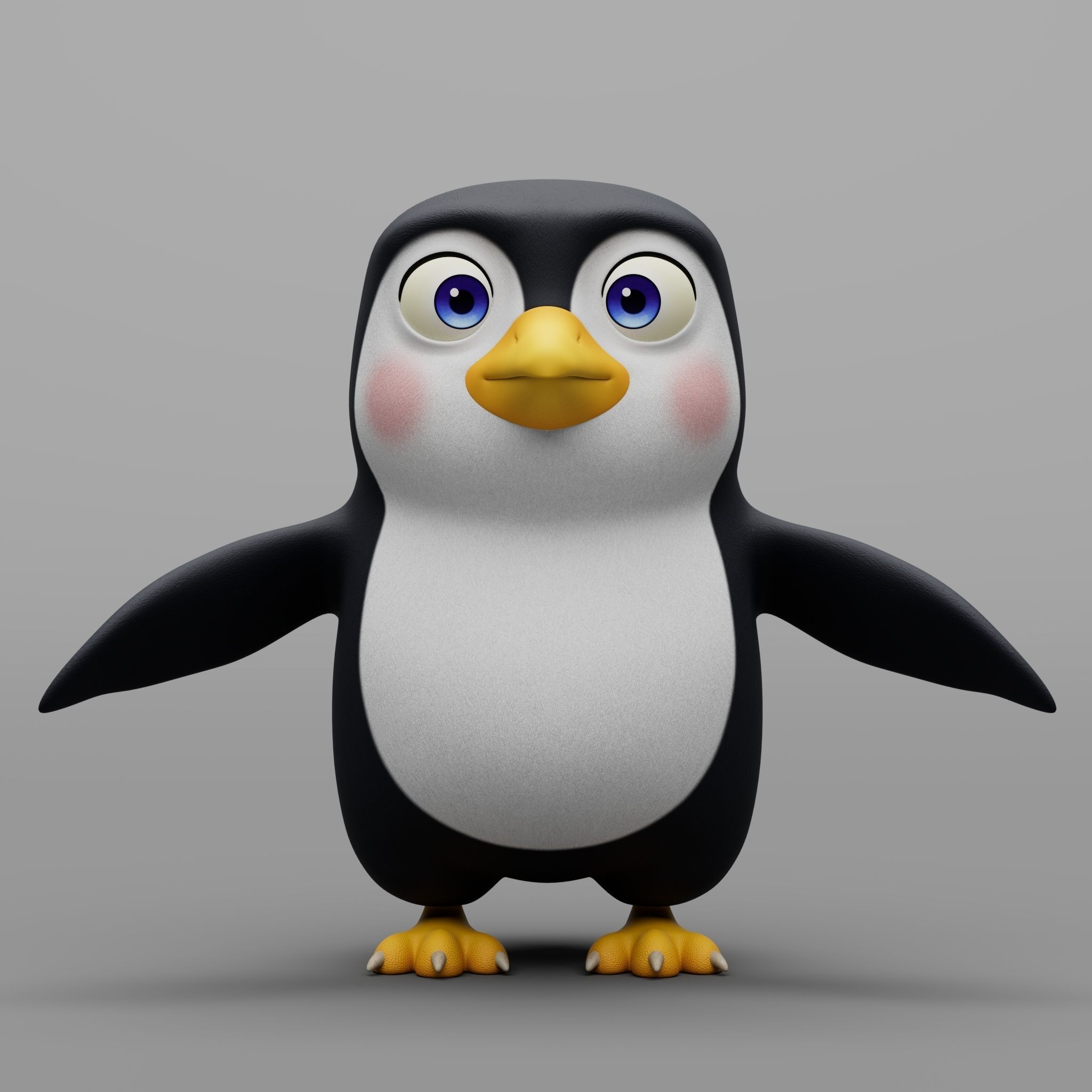 Penguin cartoon character modeling textures 3D model_1