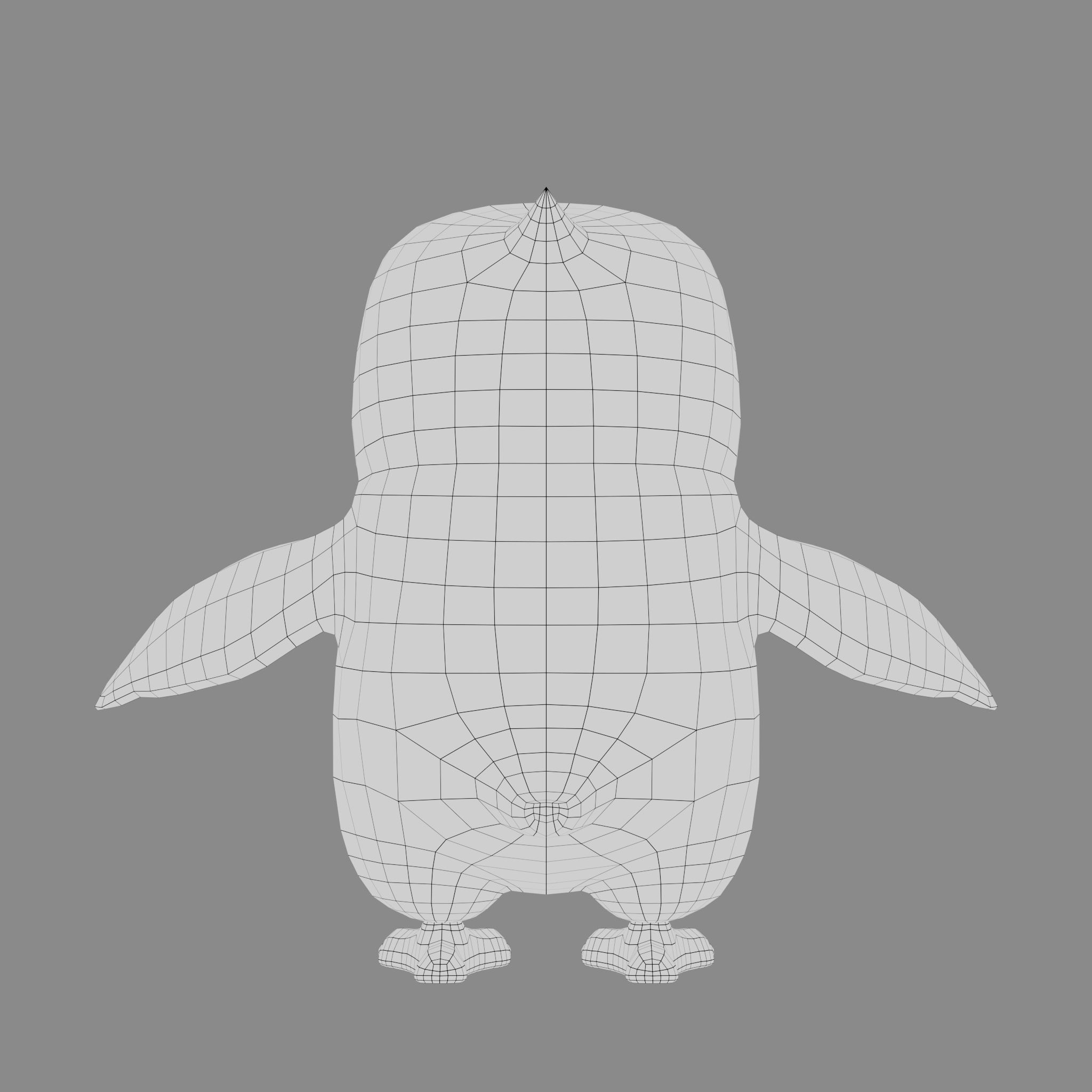 Penguin cartoon character modeling textures 3D model_10
