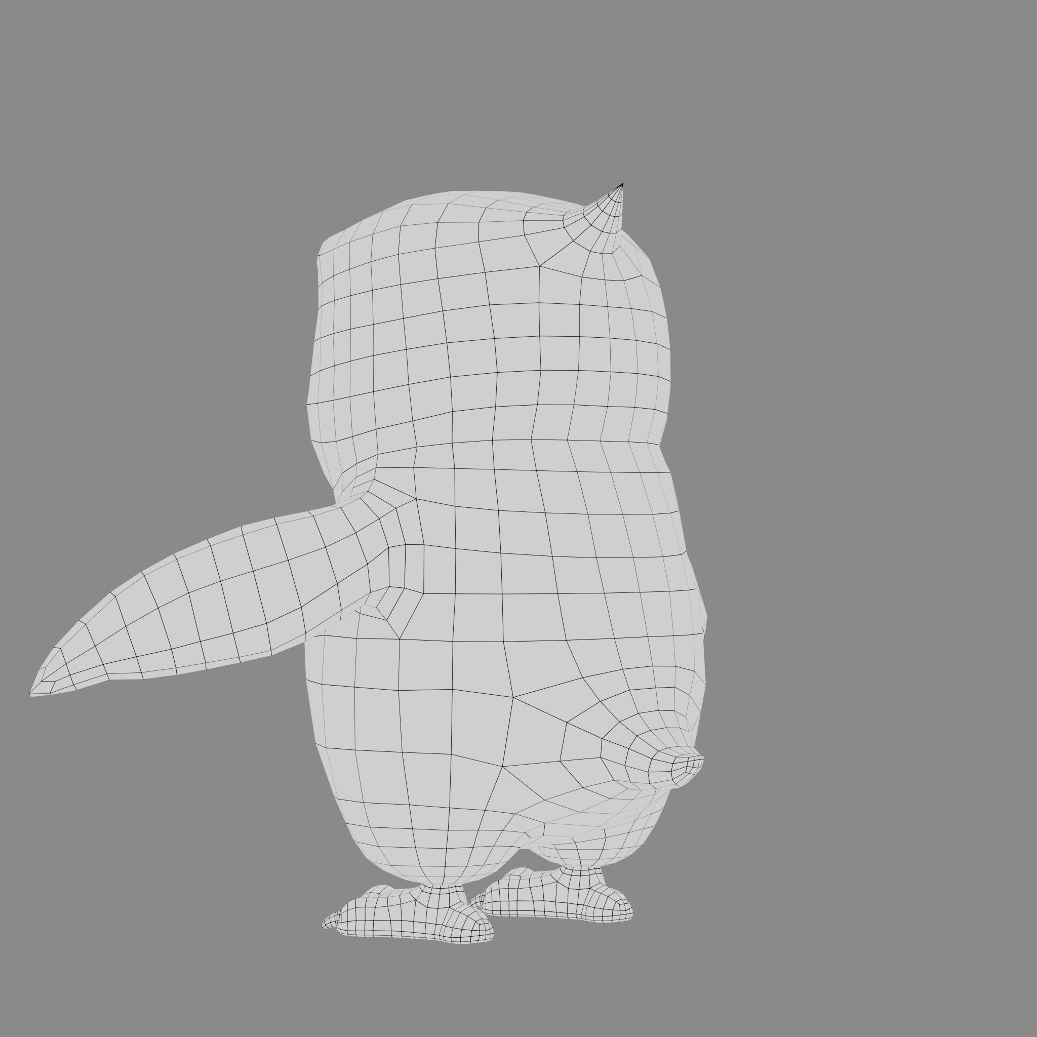 Penguin cartoon character modeling textures 3D model_9