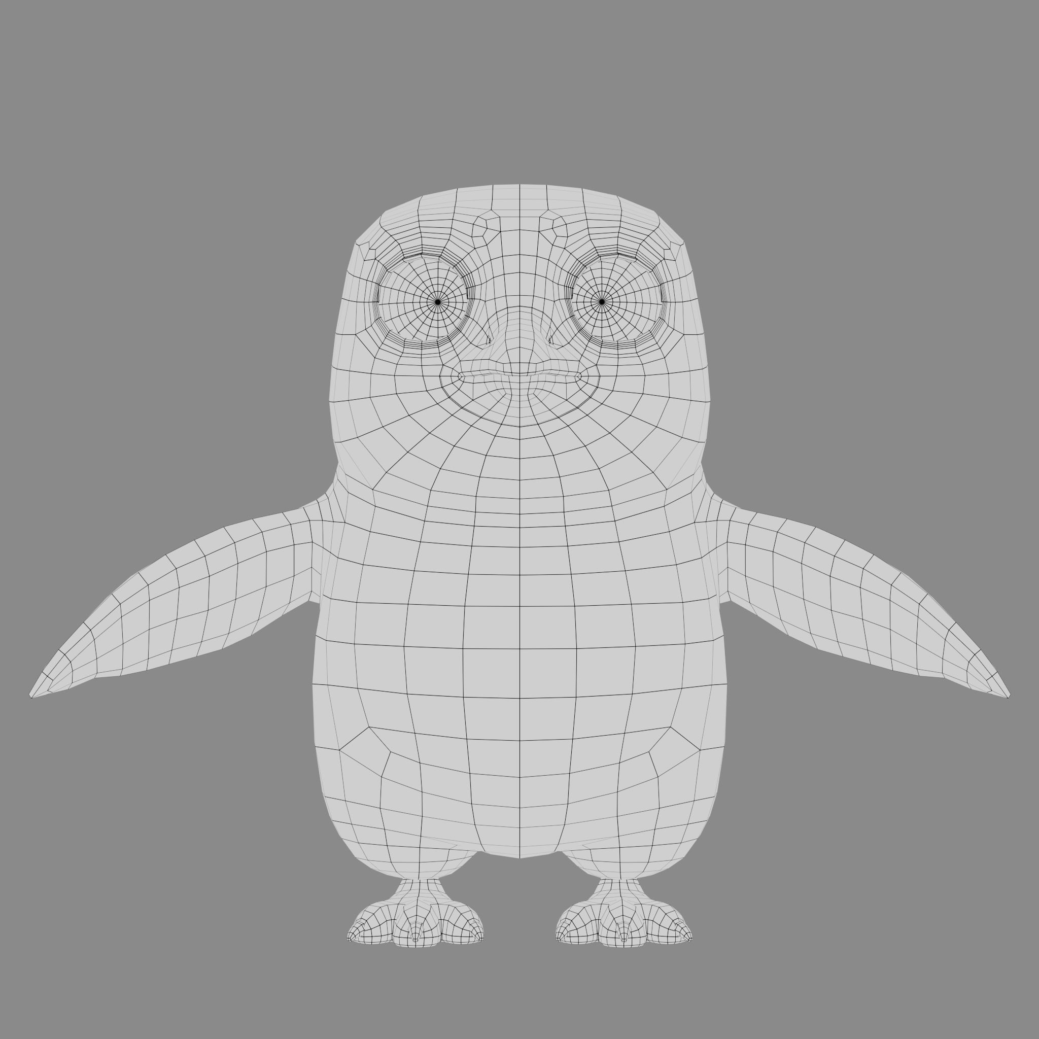 Penguin cartoon character modeling textures 3D model_6
