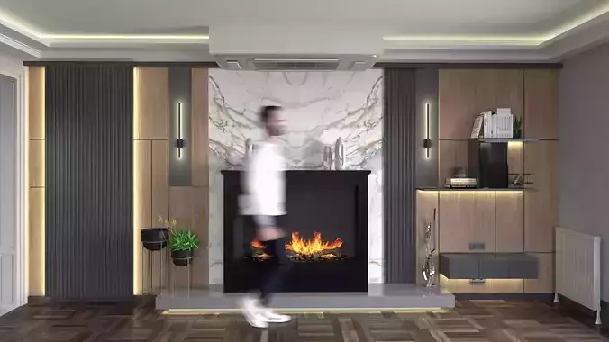 Fireplace Wall  Vray 6
