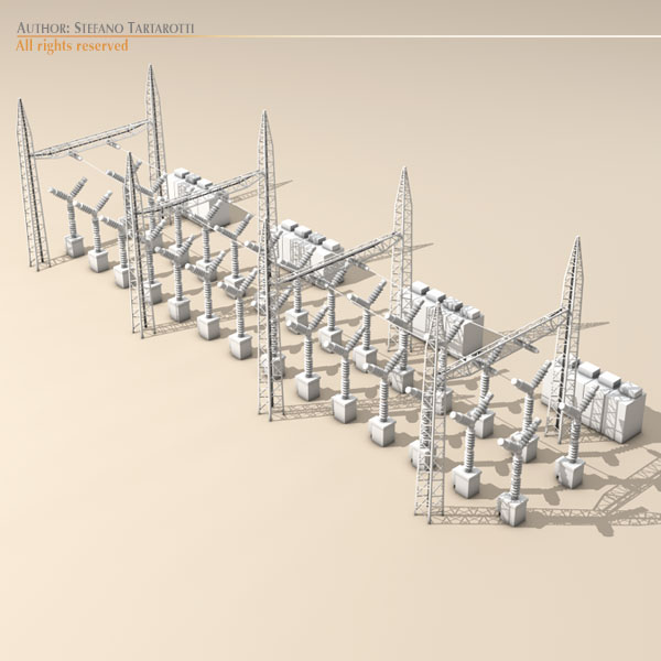 Electrical substation elements 3D model_5
