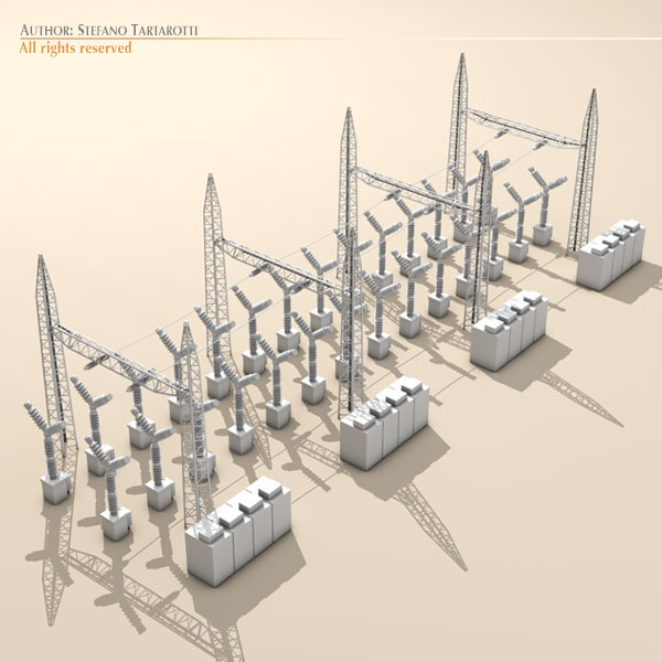 Electrical substation elements 3D model_6