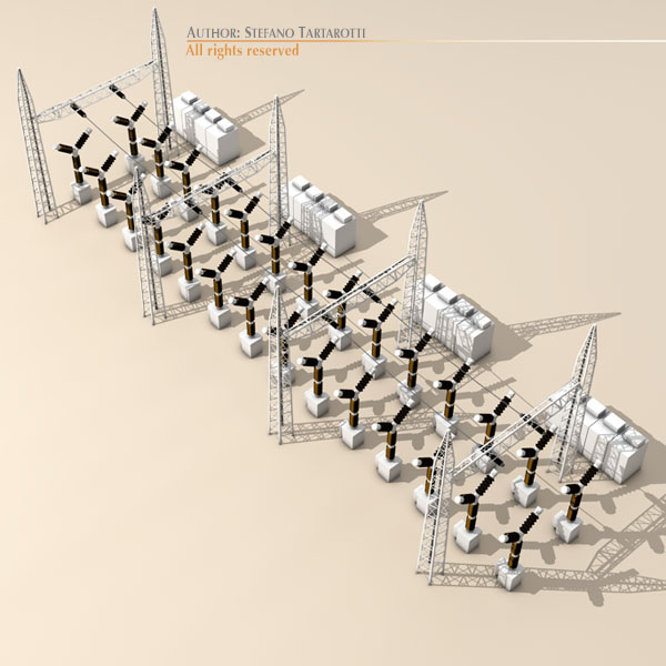 Electrical substation elements 3D model_3