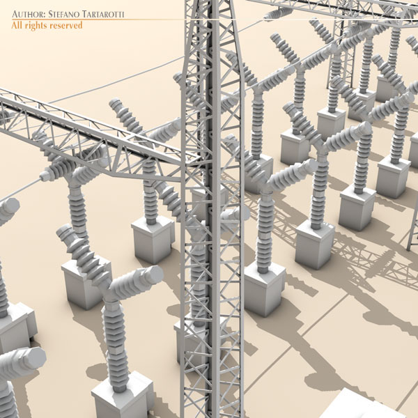 Electrical substation elements 3D model_4