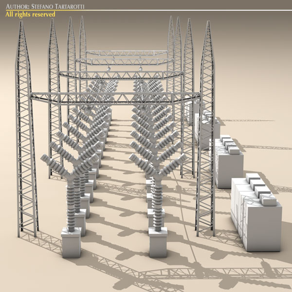 Electrical substation elements 3D model_2