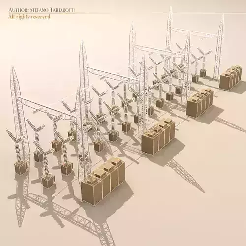 Electrical substation elements 3D model