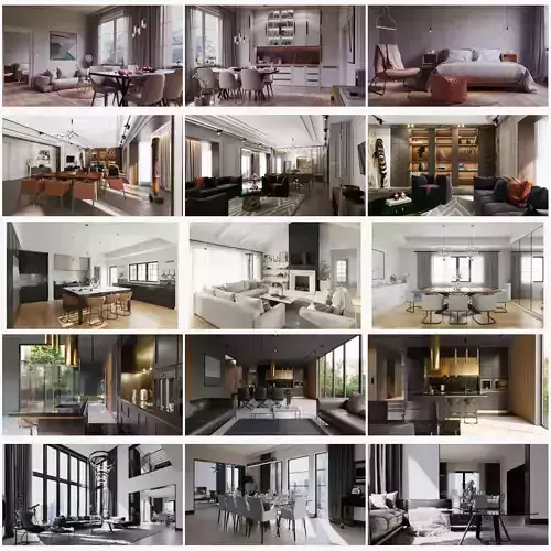 Archinteriors vol 64 for C4D - collection of modern apartments
