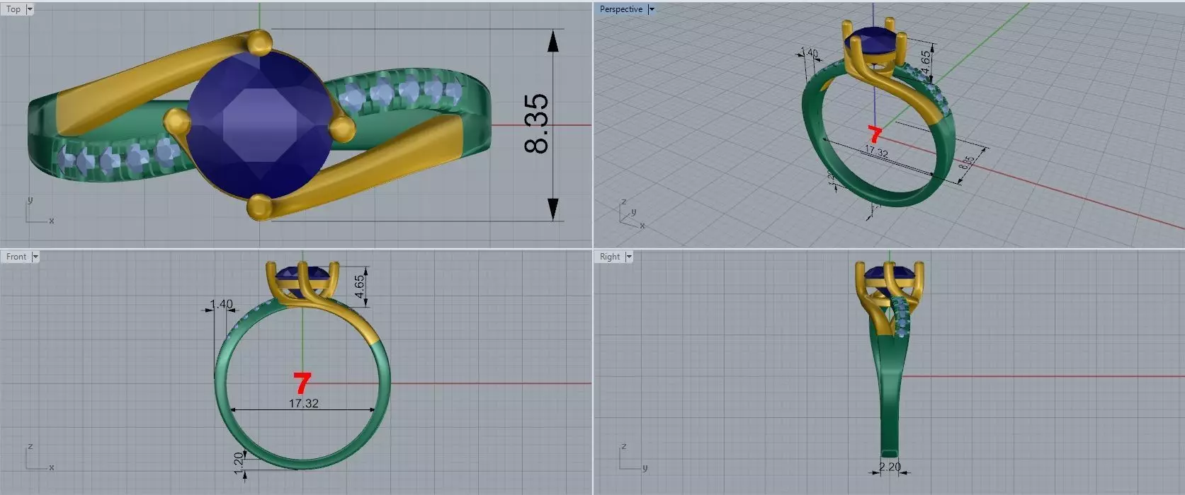 Engagement Wedding Ring 73 3D print model_5