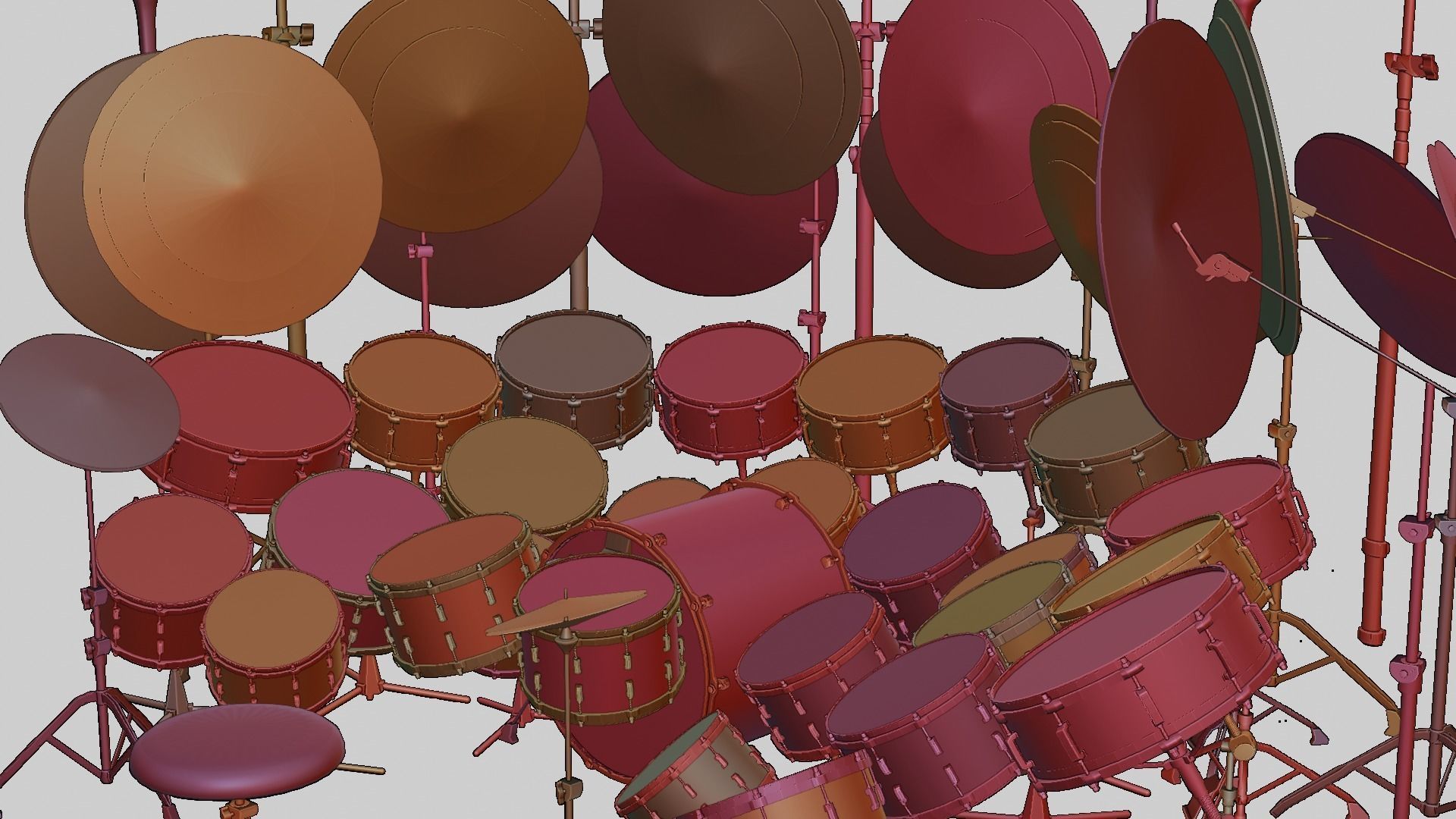 industrial 40 piece drumset 3D model_8
