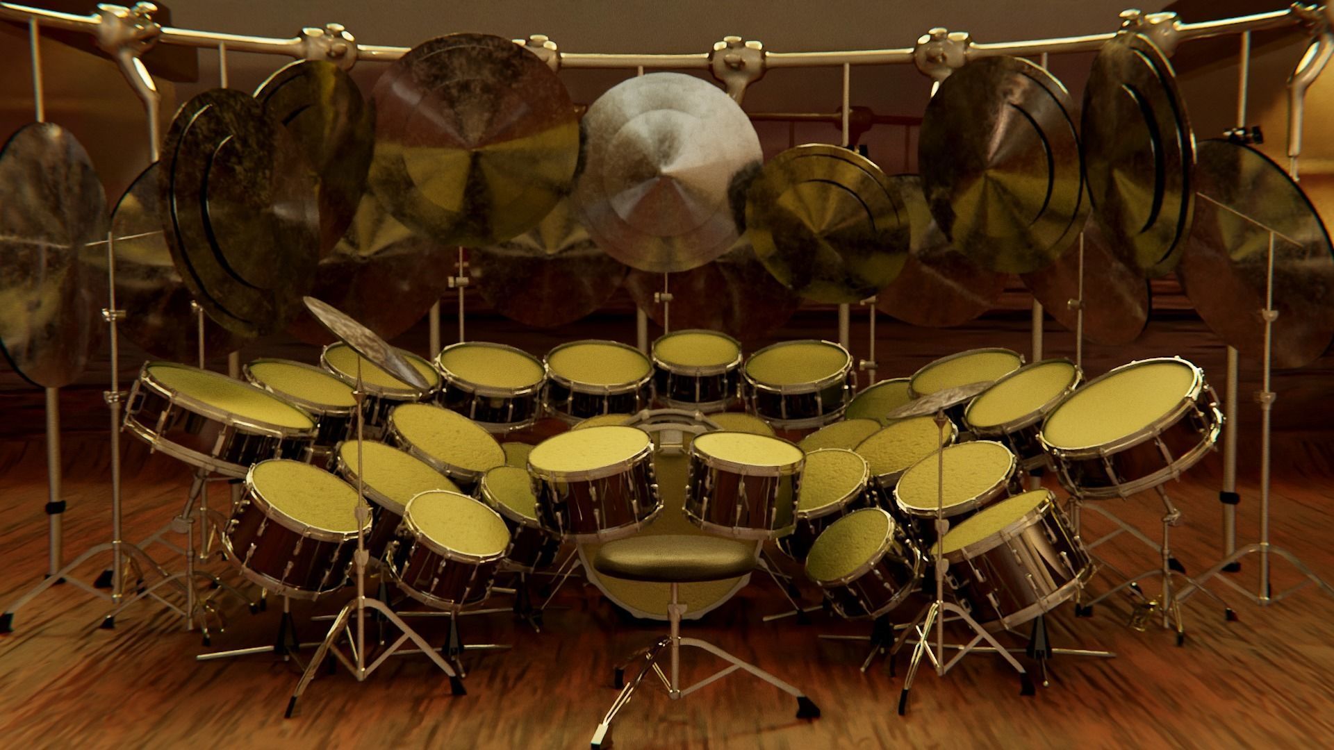 industrial 40 piece drumset 3D model_2