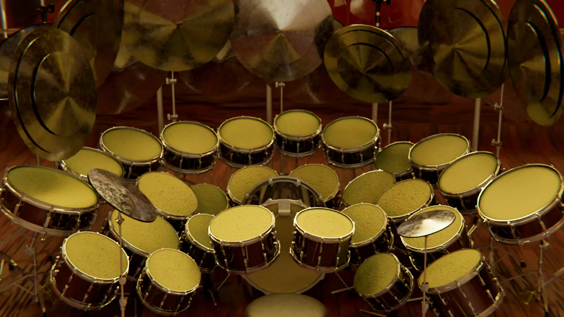 industrial 40 piece drumset 3D model_0