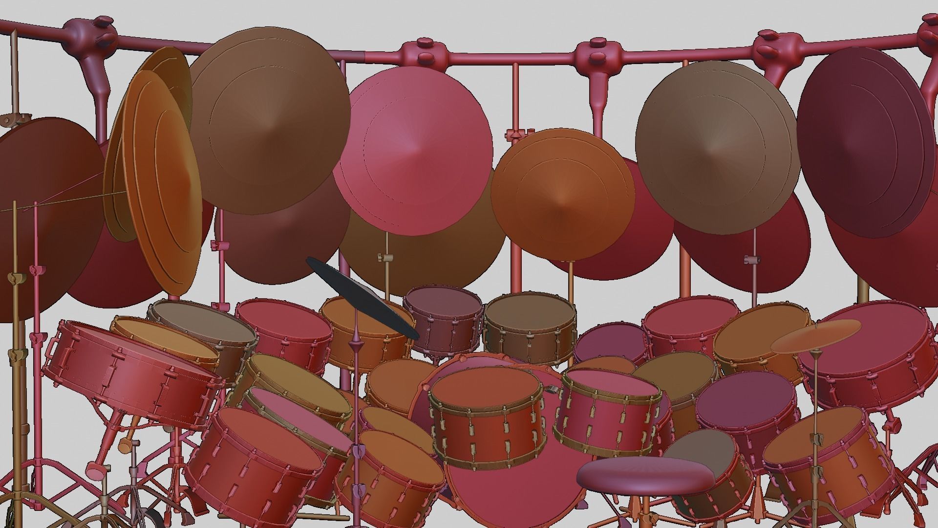 industrial 40 piece drumset 3D model_7