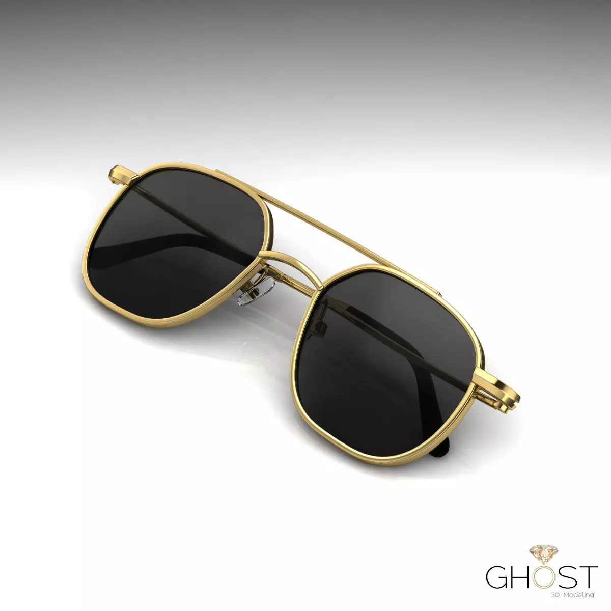 golden glasses 3D print model