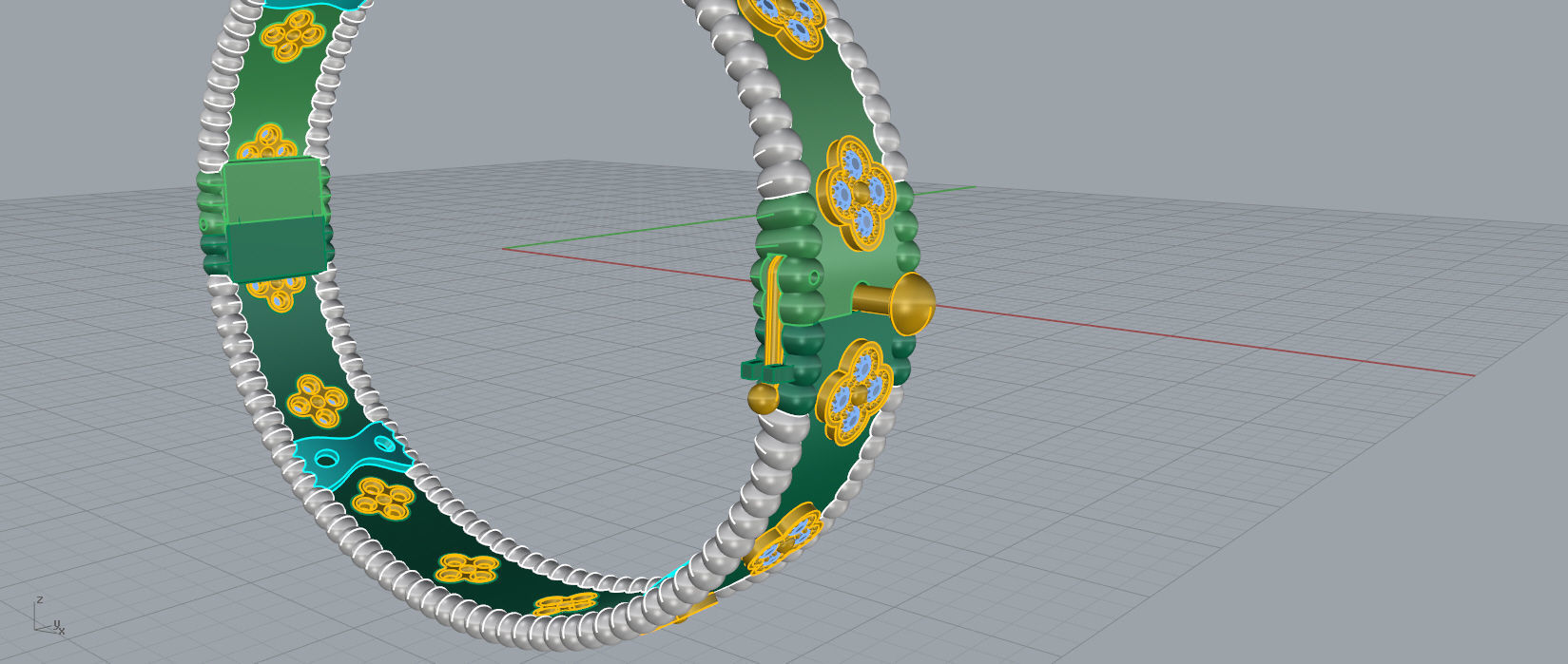 Van Cleef bracelet bangle 3D print model_9