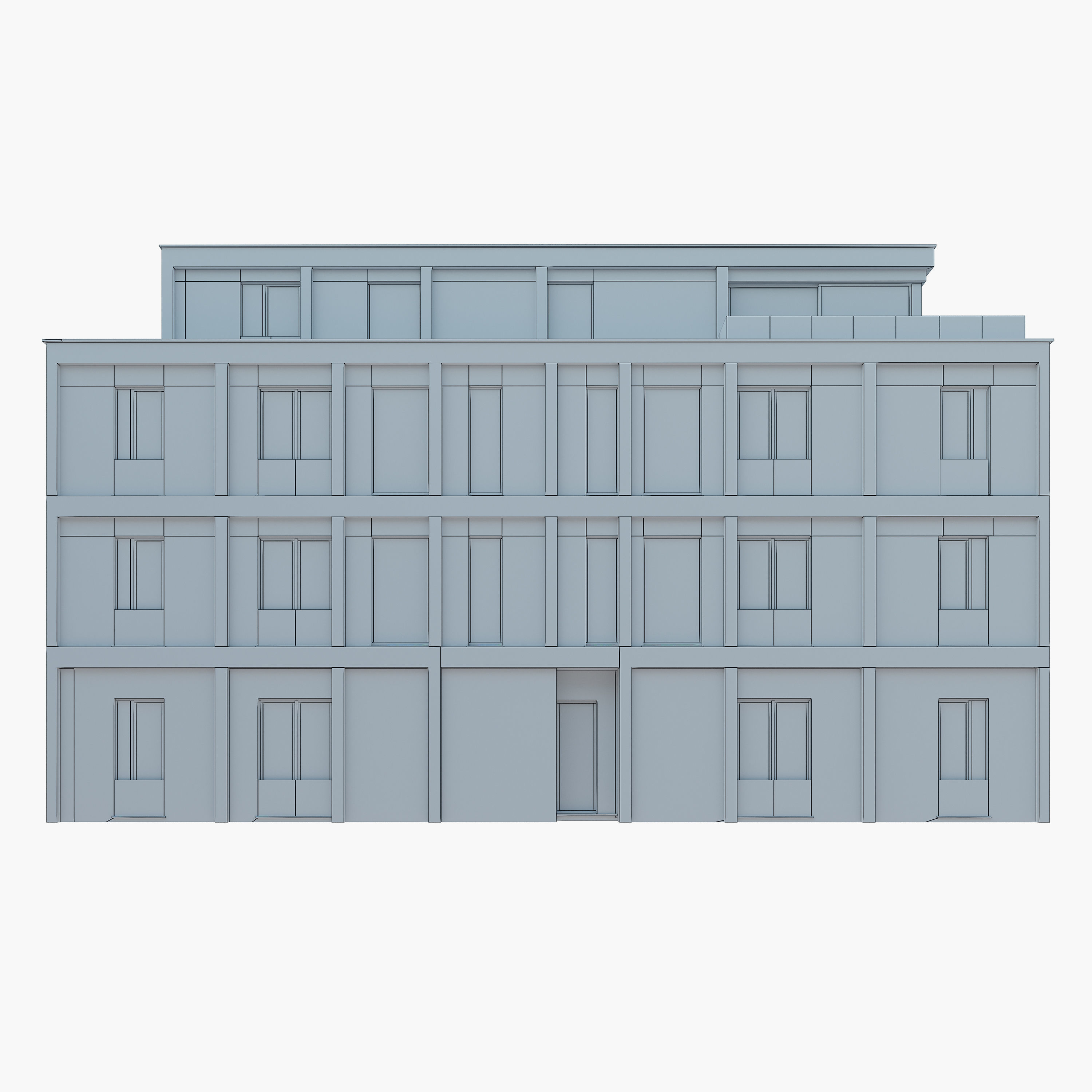 Modern Apartment Building 1 3D model_12
