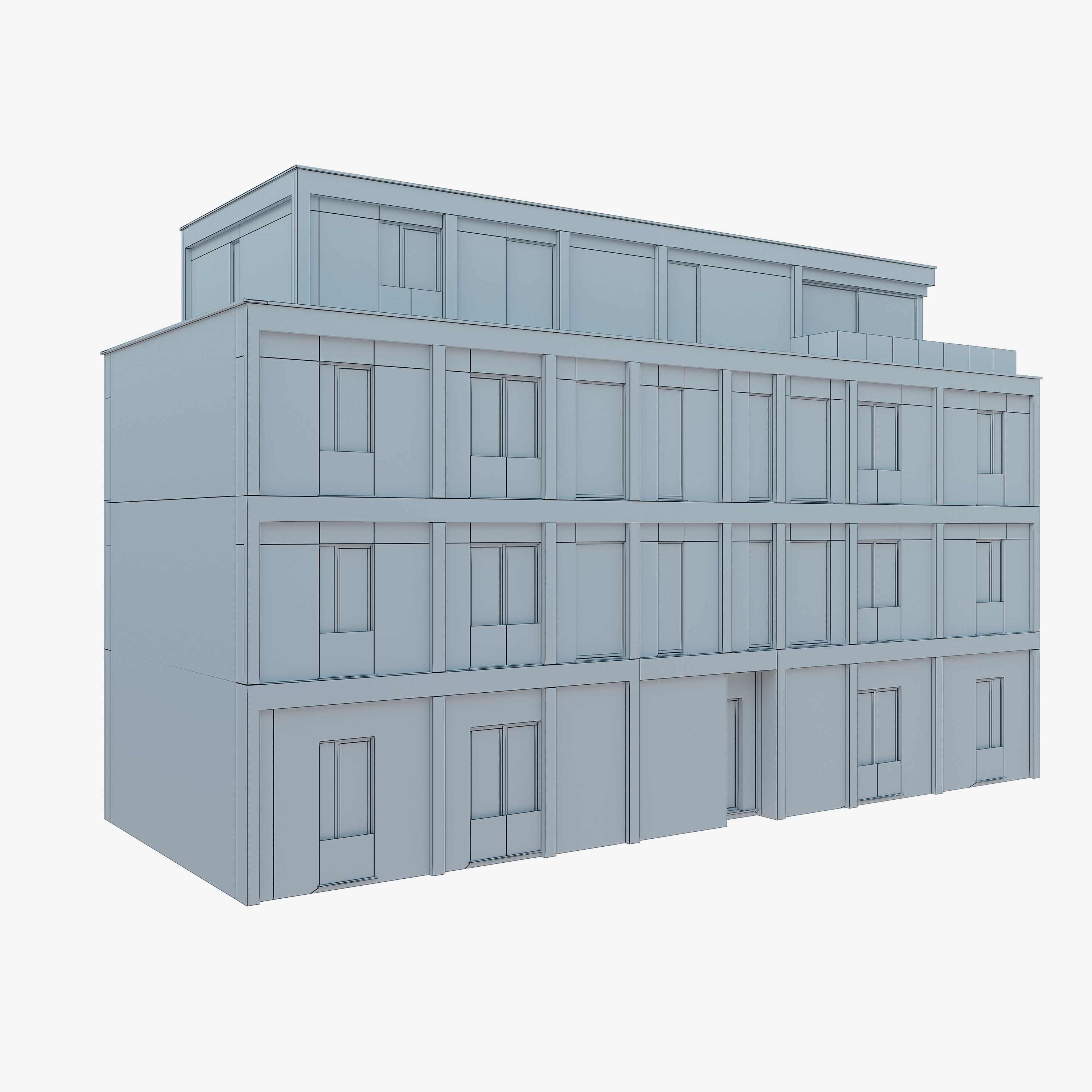 Modern Apartment Building 1 3D model_10