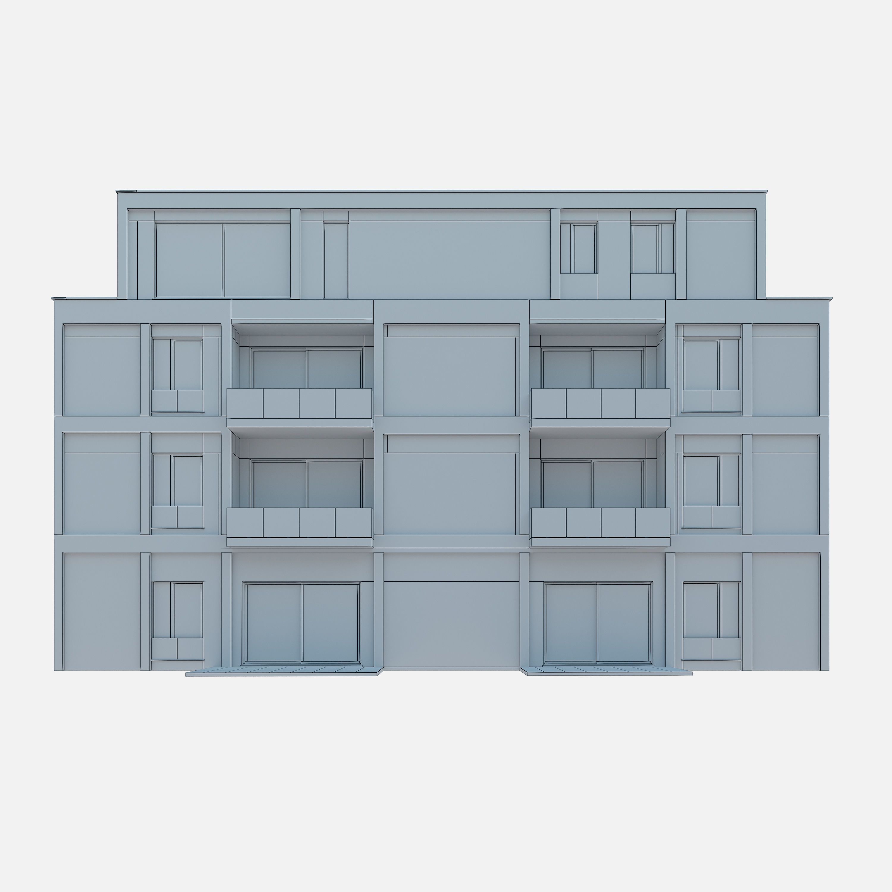 Modern Apartment Building 1 3D model_11